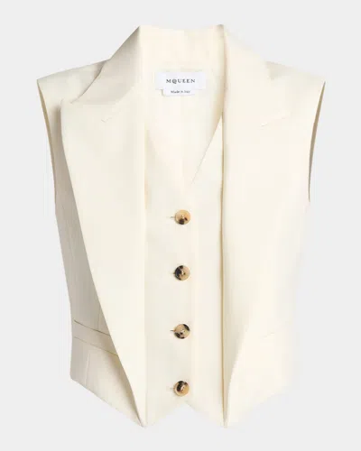 ALEXANDER MCQUEEN UPTURNED LAPEL CROP VEST