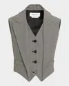 Alexander Mcqueen Wool & Mohair Vest In Black Ivory