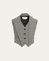 Alexander Mcqueen Wool & Mohair Vest In Black Ivory