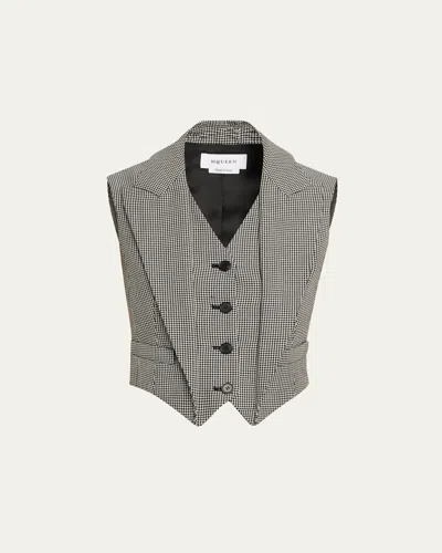 ALEXANDER MCQUEEN UPTURNED LAPEL SINGLE-BREASTED HOUNDSTOOTH VEST