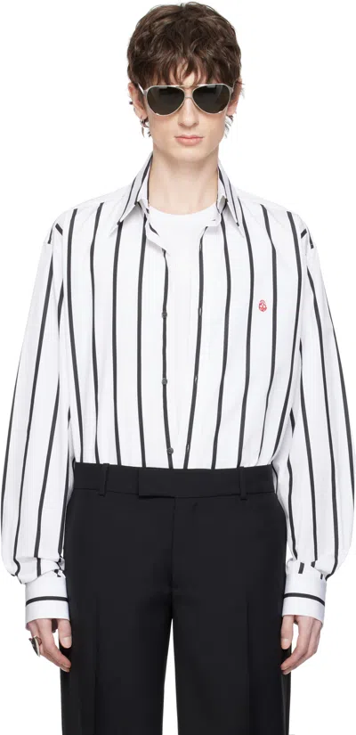 Alexander Mcqueen White & Black Bold Stripe Shirt In 9080