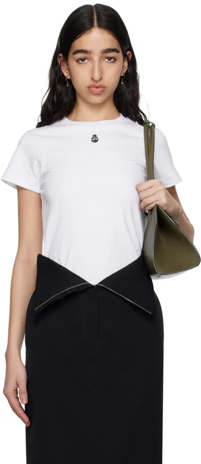 Alexander Mcqueen White Cut & Sew T-shirt In 9000 Opticalwhite