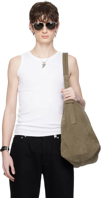 Alexander Mcqueen White Embroidered Skull Tank Top In 9000
