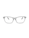 Alexander Mcqueen Mcqueen Women's 54mm Rectangular Eyeglasses In Grey Silver