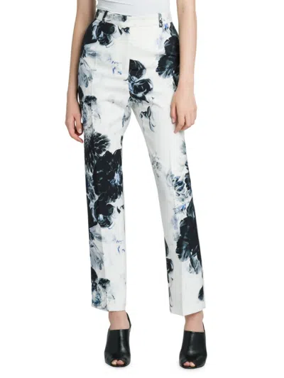 ALEXANDER MCQUEEN MCQUEEN WOMEN'S CHIAROSCURO CIGARETTE TROUSERS