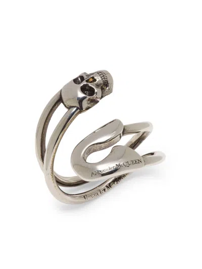 【希少】Alexander McQueen クラウン　ピン　真鍮　イタリア製 mcqueen-women-silvertone-skull