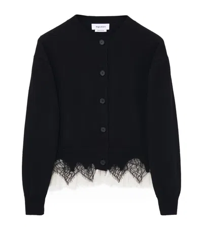 ALEXANDER MCQUEEN WOOL-CASHMERE COBWEB CARDIGAN