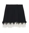 Alexander Mcqueen Mcqueen Cobweb Lace Wool Gabardine Miniskirt In Black