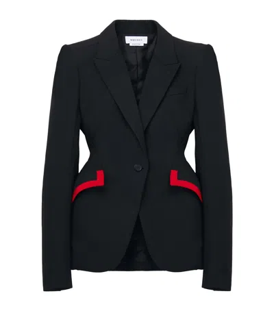 Alexander Mcqueen Wool Single-breasted Blazer In Black
