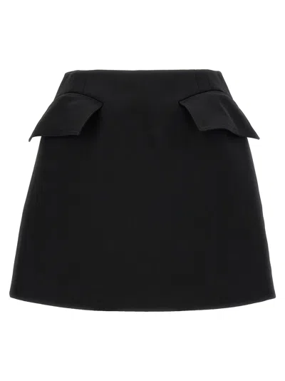 ALEXANDER MCQUEEN WOOL SKIRT SKIRTS BLACK