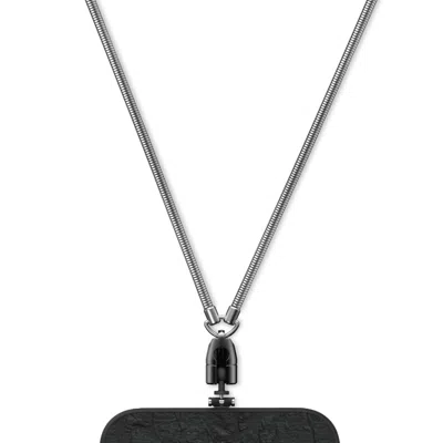 M.craftsman Silver Yoggle Crossbody Phone Chain - Snake Chain Sliver