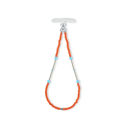 M.craftsman Women's Orange / Blue M Beads Phone Bracelet - Coral In Multi