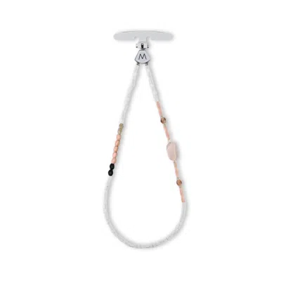 M.craftsman Women's White / Orange M Beads Phone Bracelet - Peach In Multi