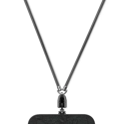 M.craftsman Yoggle Crossbody Phone Chain - Snake Chain Carbon Black