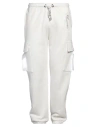 M.c.u Marco Cassese Union M. C.u. Marco Cassese Union Man Pants White Size Xl Cotton, Swarovski Crystal In White
