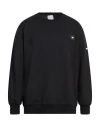 M.c.u Marco Cassese Union M. C.u. Marco Cassese Union Man Sweatshirt Black Size Xxl Cotton, Polyester, Swarovski Crystal
