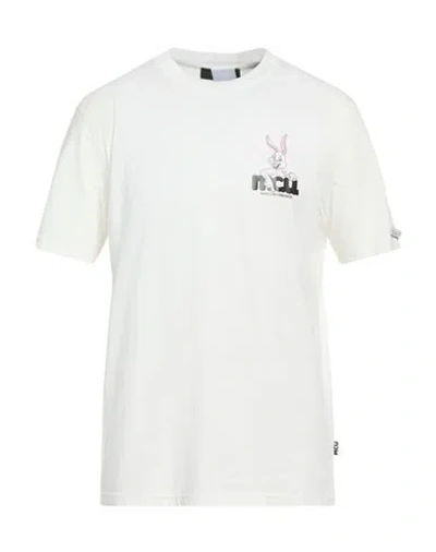 M.c.u Marco Cassese Union M. C.u. Marco Cassese Union Man T-shirt Ivory Size Xxl Cotton, Swarovski Crystal In White