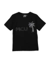 M.c.u Marco Cassese Union M. C.u. Marco Cassese Union Toddler Boy T-shirt Black Size 6 Cotton, Swarovski Crystal In Black