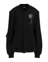 M.c.u Marco Cassese Union M. C.u. Marco Cassese Union Woman Sweatshirt Black Size L Cotton, Swarovski Crystal In Black