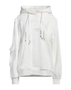 M.c.u Marco Cassese Union M. C.u. Marco Cassese Union Woman Sweatshirt White Size L Cotton, Swarovski Crystal In White