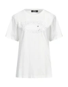 M.c.u Marco Cassese Union M. C.u. Marco Cassese Union Woman T-shirt White Size L Cotton, Swarovski Crystal In White