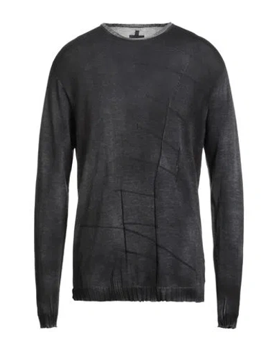 Md 75 Man Sweater Charcoal Size L Cotton In Gray