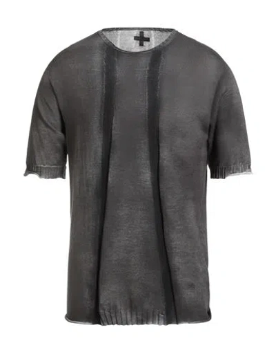 Md 75 Man Sweater Charcoal Size L Cotton