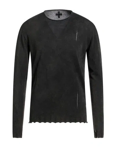 Md 75 Man Sweater Charcoal Size L Cotton In Gray