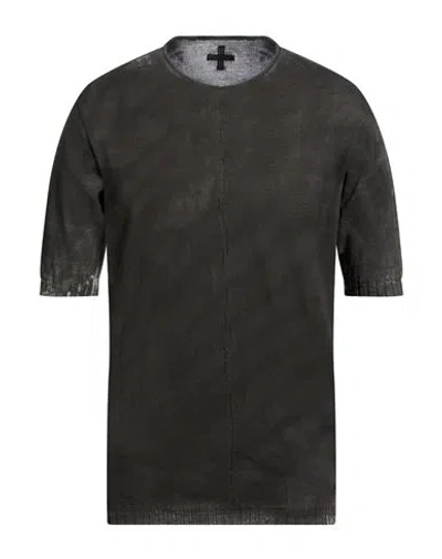 Md 75 Man Sweater Charcoal Size L Cotton In Gray