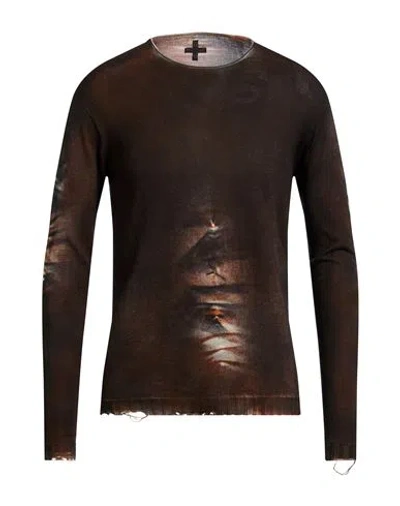 Md 75 Man Sweater Dark Brown Size S Cotton