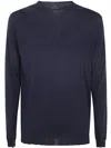 Md75 Classic Round Neck Pullover In Basic Blue