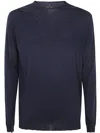 Md75 Classic Round Neck Pullover In Blue