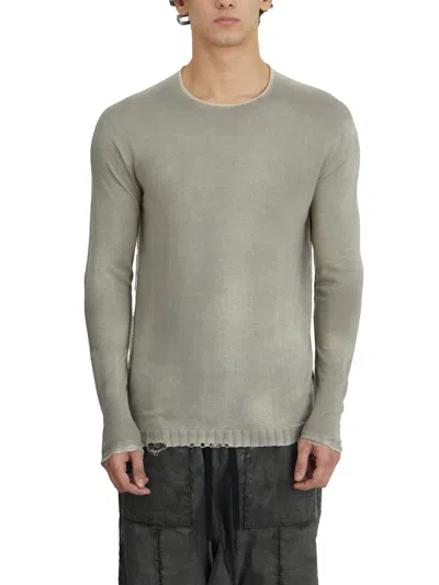 Md75 Crew Neck Cotton Sweater In Gray