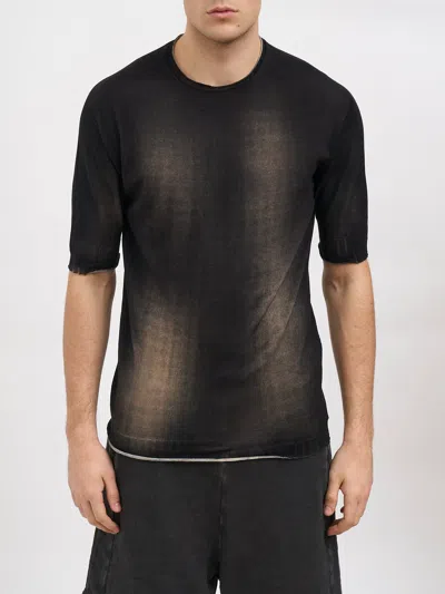 Md75 Crew Neck Cotton Sweater In Black