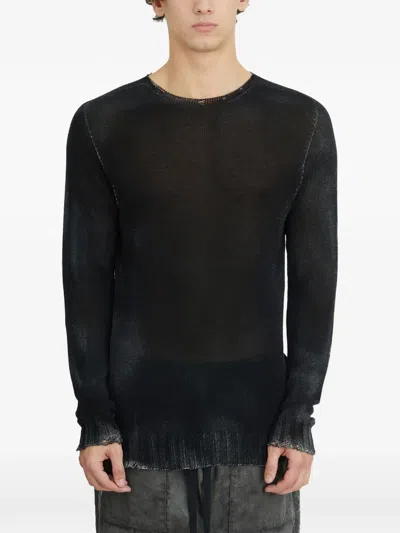 Md75 Crew-neck Cotton Sweater In Black