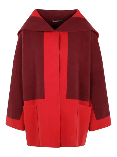 Md75 Double Caban Coat In Red
