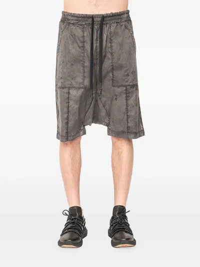 Md75 Drawstring Linen Short Pants In Gray