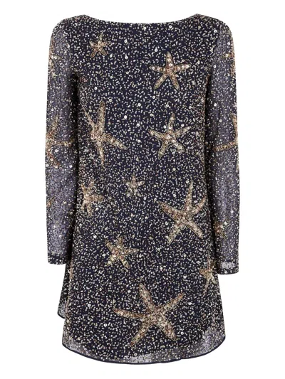Md75 "ilse" Dress Starfish Embellishment Navy In Blue