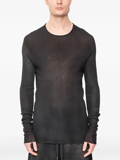 Md75 Knitted Long-sleeves T-shirt In Black