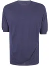 Md75 Light Cotton Boxi Short Sleeves Sweater In Blue
