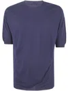 Md75 Light Cotton Boxi Short Sleeves Sweater In Blue