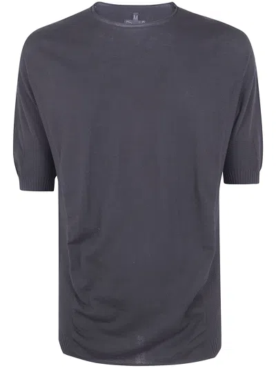 Md75 Light Cotton Boxi Short Sleeves Sweater In Gray