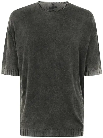 Md75 Light Oversized Reversible Short Sleeves Sweater In Brown