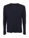 Md75 Wool Round Neck Pullover In Blue