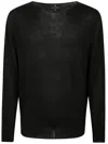 Md75 Oversized Round Neck Sweater F. 7 In Black