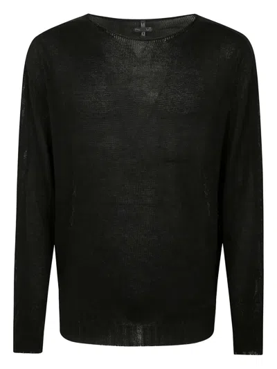 Md75 Oversized Round Neck Sweater F. 7 In Black