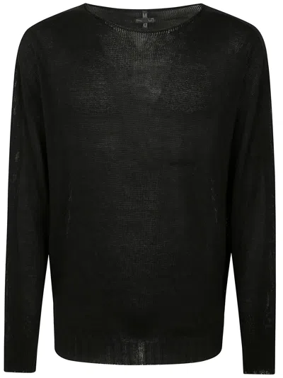 Md75 Oversized Round Neck Sweater F. 7 In Black