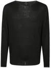 Md75 Oversized Round Neck Sweater F. 7 In Black