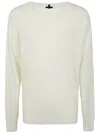 Md75 Oversized Round Neck Sweater F. 7 In White