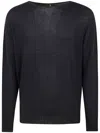 Md75 Oversized Round Neck Sweater F. 7 In Dark Blue